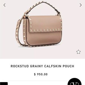 ROCKSTUD GRAINY CALFSKIN POUCH